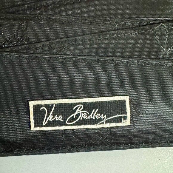 Vera Bradley Black Quilted Nylon Wallet with Patent Trim - Picture 7 of 9